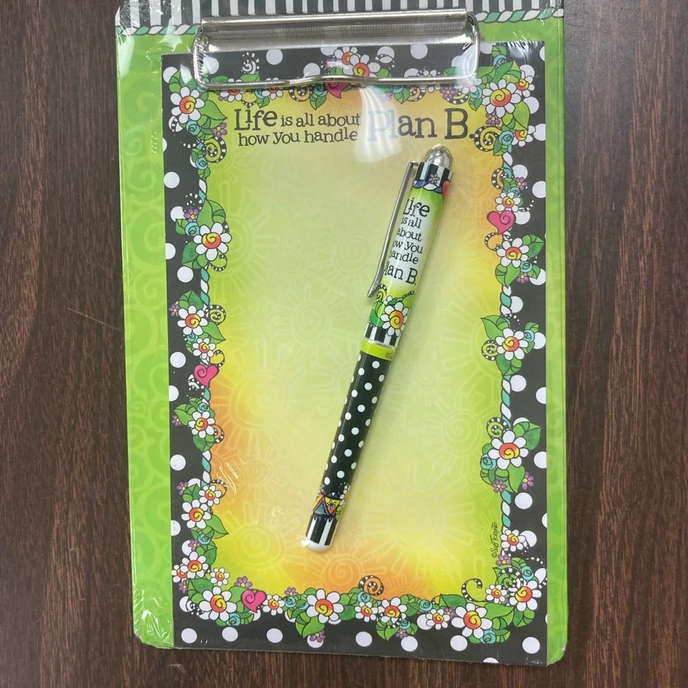 Cute clipboard with pad and pen